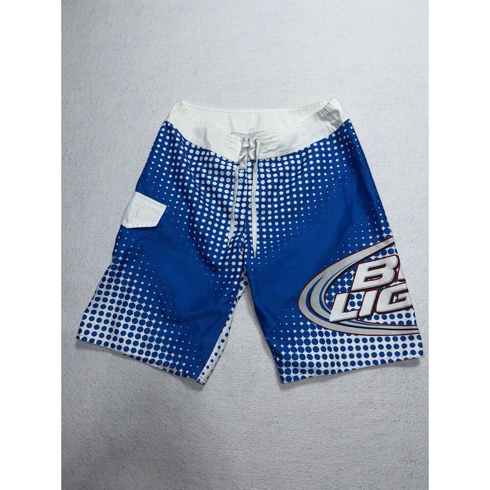 Bud Light Beer Board Shorts 32 Swim Trunks Blue White Official Product Novelty